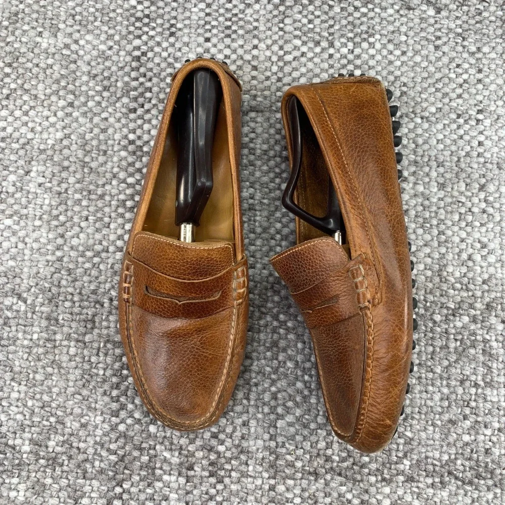 Cole Haan Driving Moccasins Men 8 D Brown Leather Penny Loafer C08429